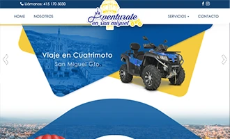 Página web paquete inicial Aventúrate San Miguel