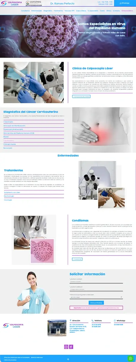 Página Web Profesional Clínica Colposcopía