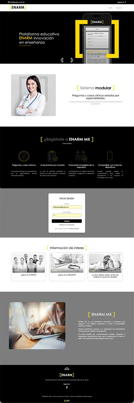 Página web paquete Avanzado Enarm