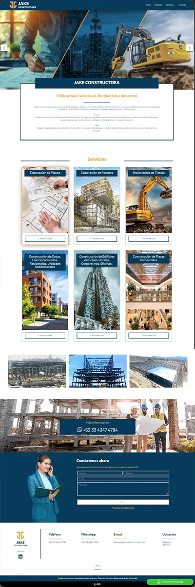 Página web paquete inicial Jake Constructora