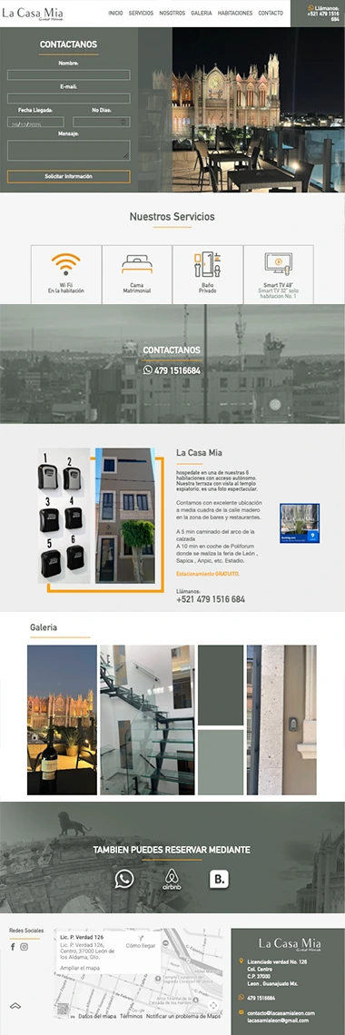 Página web paquete inicial La Casa Mia