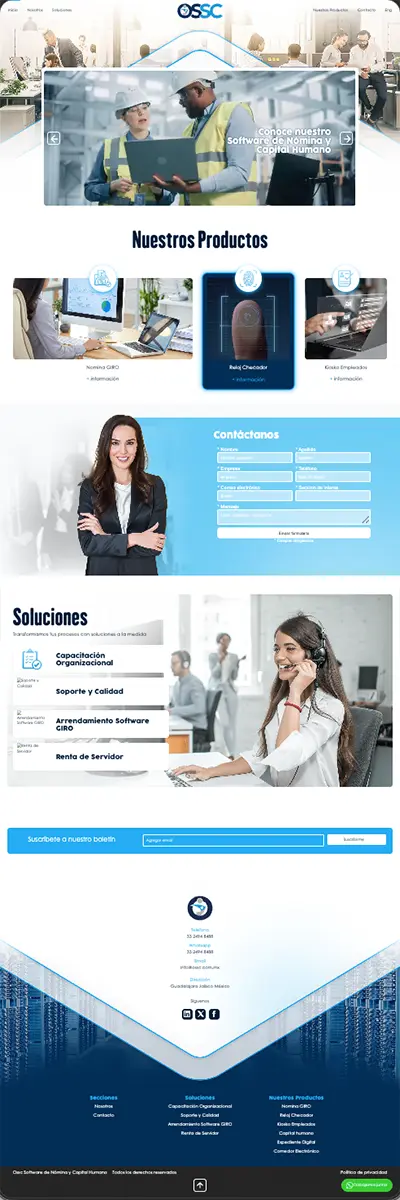 Página web paquete Avanzado OSSC