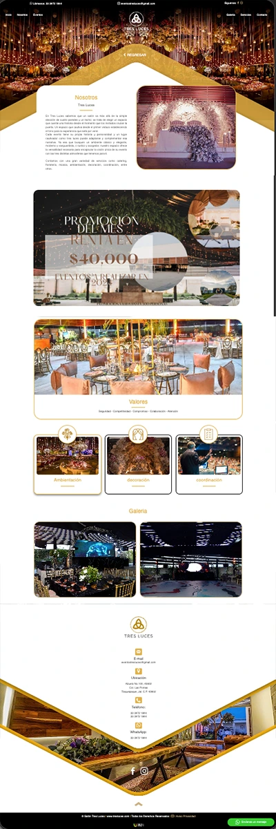 Página web paquete profesional Salón Tres Luces